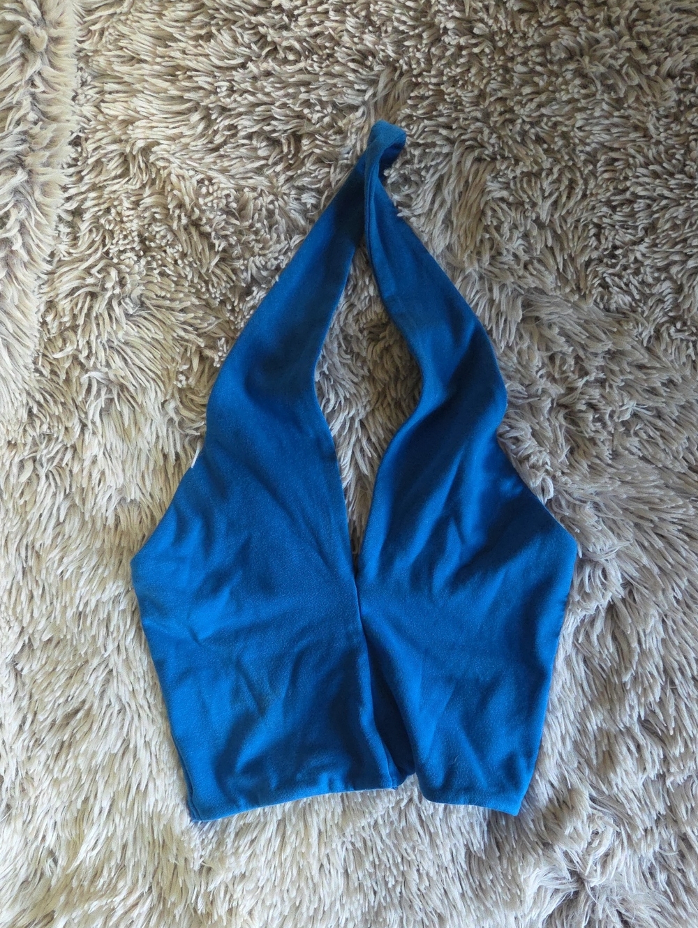 NWOT ZARA Blue Halter Crop Top M